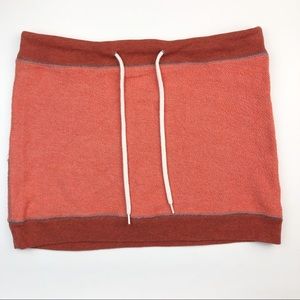 MONROW Y2K orange french terry mini skirt